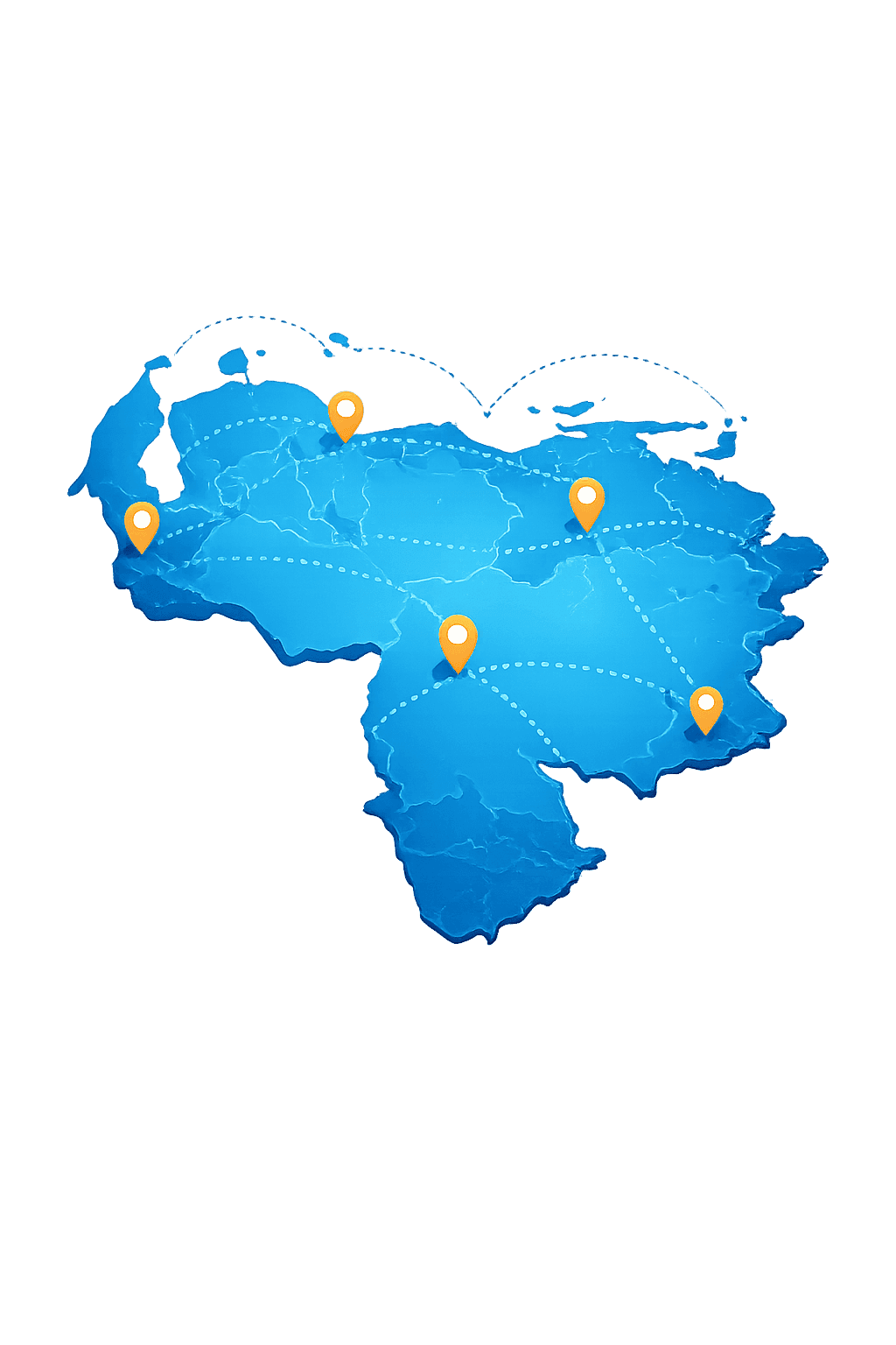 Mapa de cobertura de Grupo Mega en Venezuela